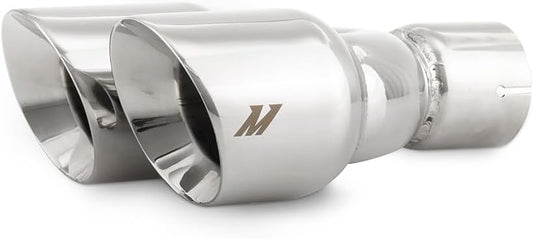Mishimoto MMEXH-TIP-FSTP Dual Offset Exhaust Tips for Car, 2.5" Inlet - Platinum (Like New)