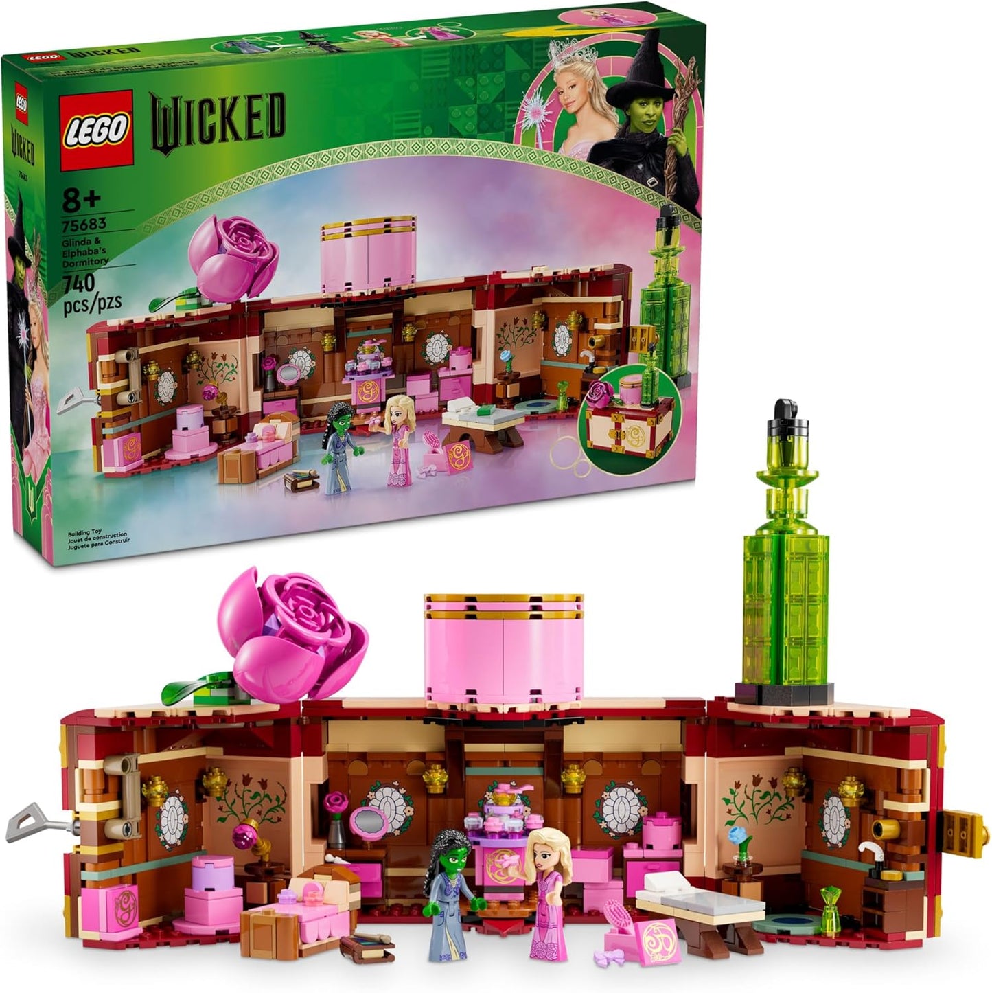 LEGO Wicked Glinda & Elphaba's Dormitory Building Toys for Girls & Boys, 740 pcs (Like New)