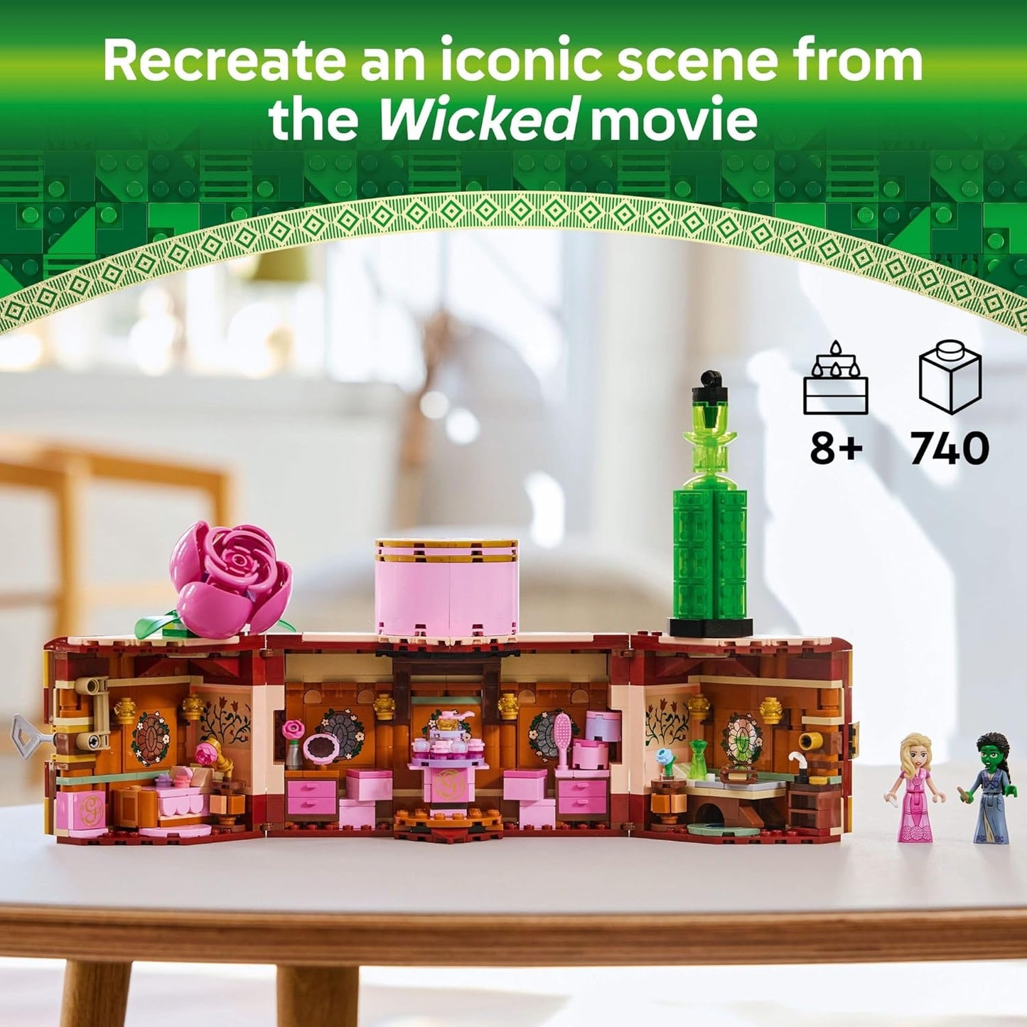 LEGO Wicked Glinda & Elphaba's Dormitory Building Toys for Girls & Boys, 740 pcs (Like New)