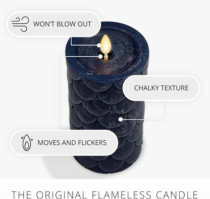 Luminara Embossed Fish Scale Flameless LED Candle, Battery Operated with Timer (Like New)