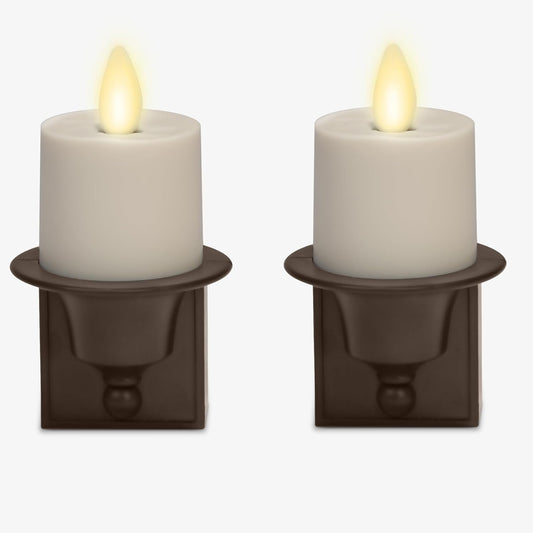 Luminara Flameless Candle Bronze Nightlight with Motion Sensor, Set of 2, Bronze (Like New)