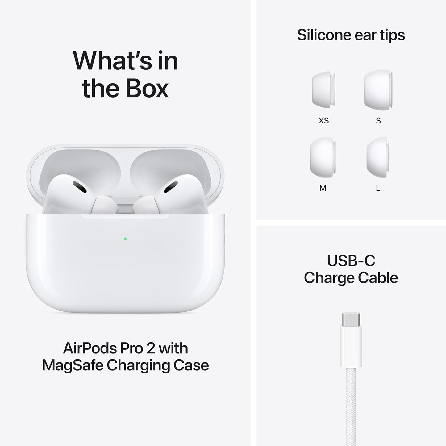 Apple MTJV3LL/A AirPods Pro 2 Waterproof Wireless Earbuds w/ ANC, 24 ohm - White (New)