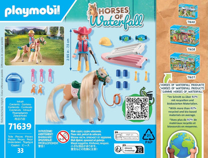 Playmobil Horses Waterfall Ellie & Pinto Animal Toy Playset for Toddler - 33 pcs (Like New)