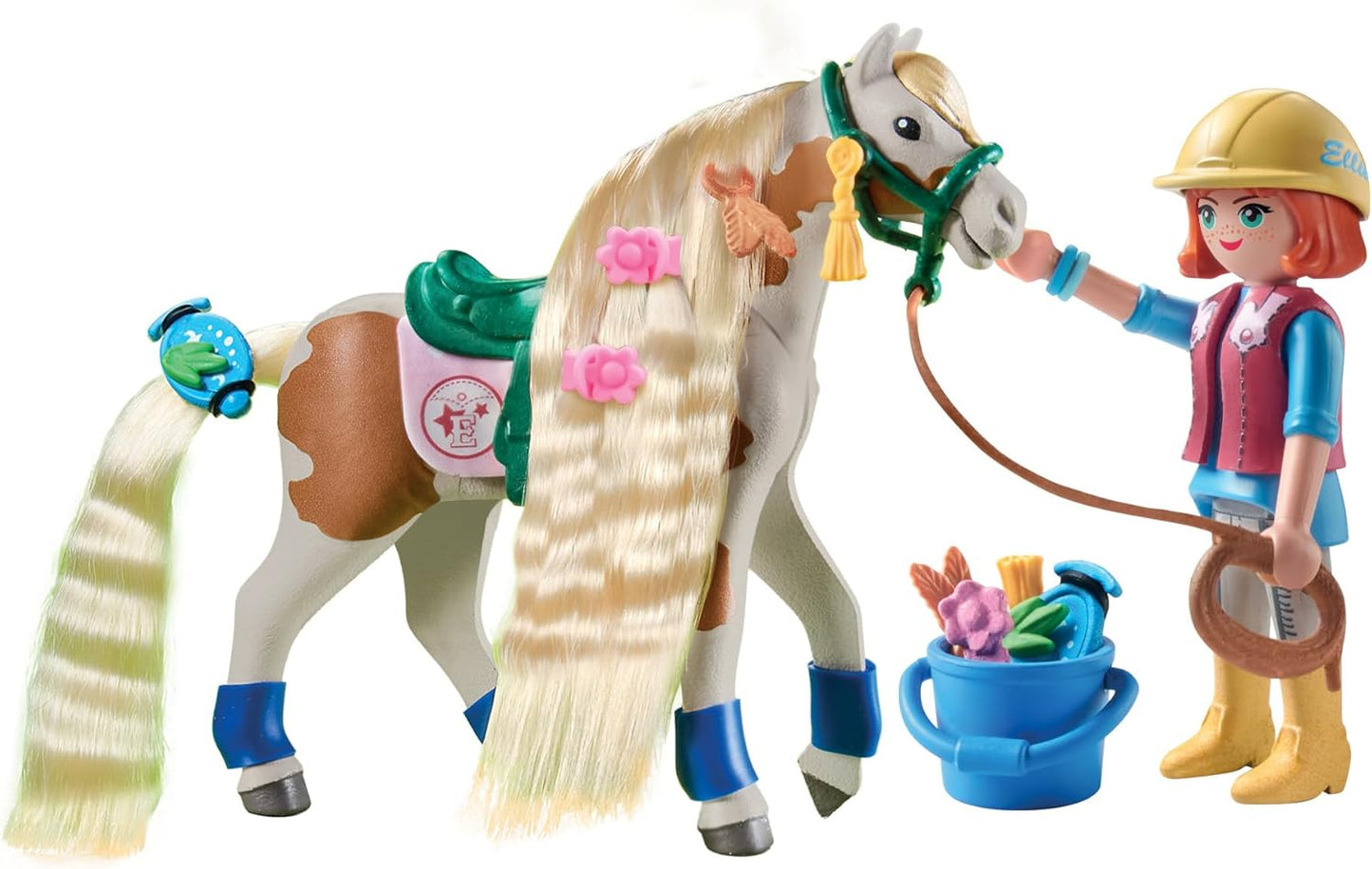 Playmobil Horses Waterfall Ellie & Pinto Animal Toy Playset for Toddler - 33 pcs (Like New)