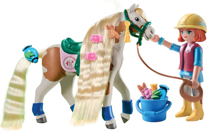 Playmobil Horses Waterfall Ellie & Pinto Animal Toy Playset for Toddler - 33 pcs (Like New)