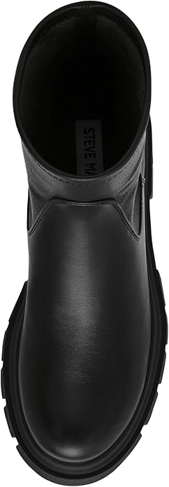 Steve Madden Womens Sleek Vegan Leather Boomba Ankle Boot, Synthetic Rubber Sole (Like New)