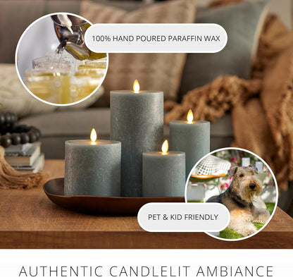 Luminara Seaglass Moving Flame Rechargeable Flameless Indoor LED Candle, Type-C (Like New)