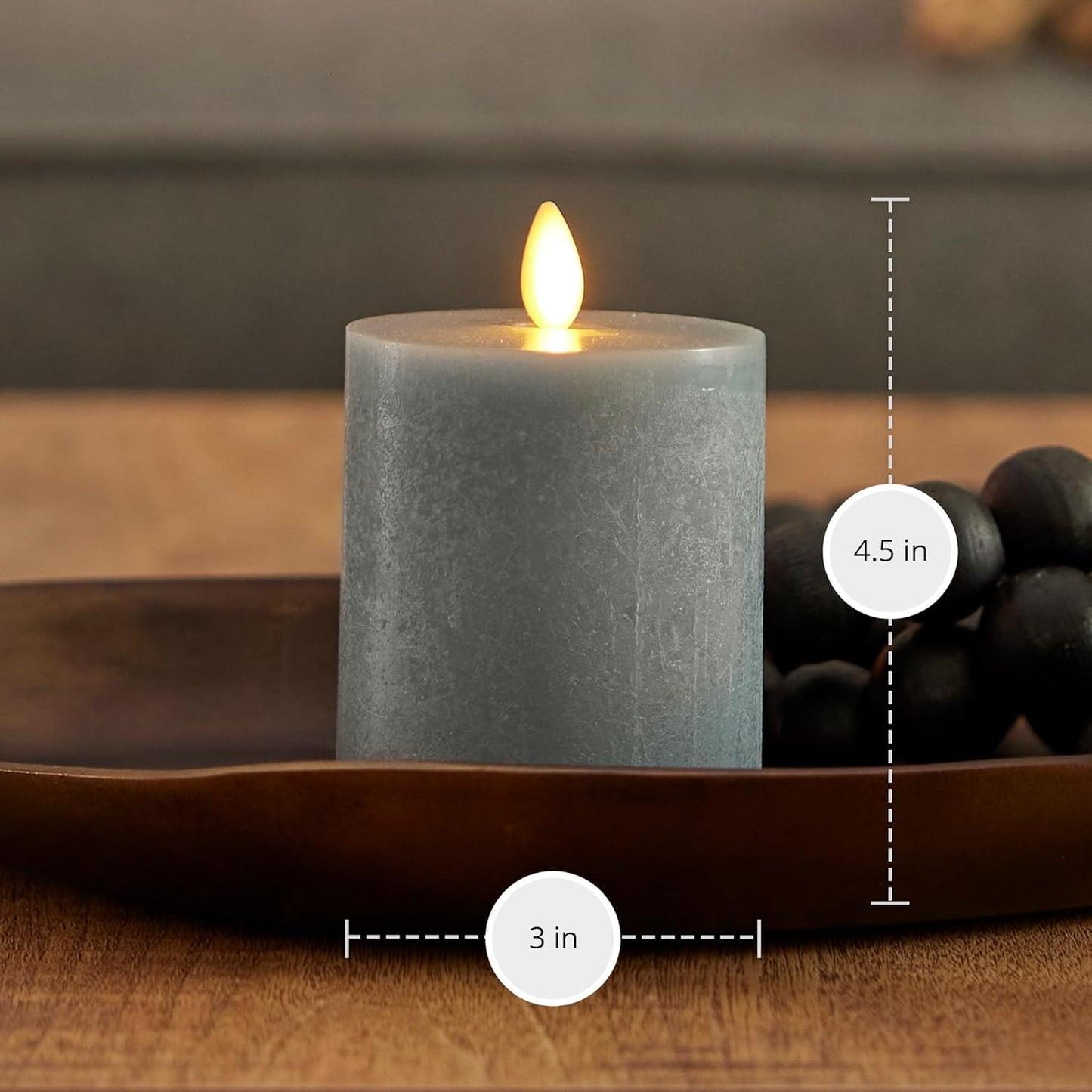 Luminara Seaglass Moving Flame Rechargeable Flameless Indoor LED Candle, Type-C (Like New)