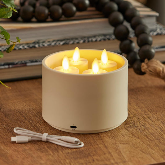 Luminara Flameless Battery Operated Rechargeable Led Candle, USB Charging Base (Like New)
