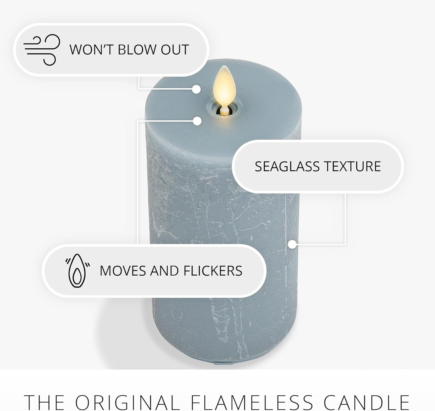 Luminara Flameless Rechargeable Pillar Parent Battery Powered Indoor LED Candle (Used)