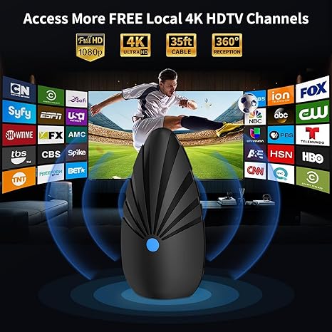 Nogyzo Indoor TV Antenna, 900+ Mile Range 4K 1080P HD Digital HDTV Smart TVs (Used)