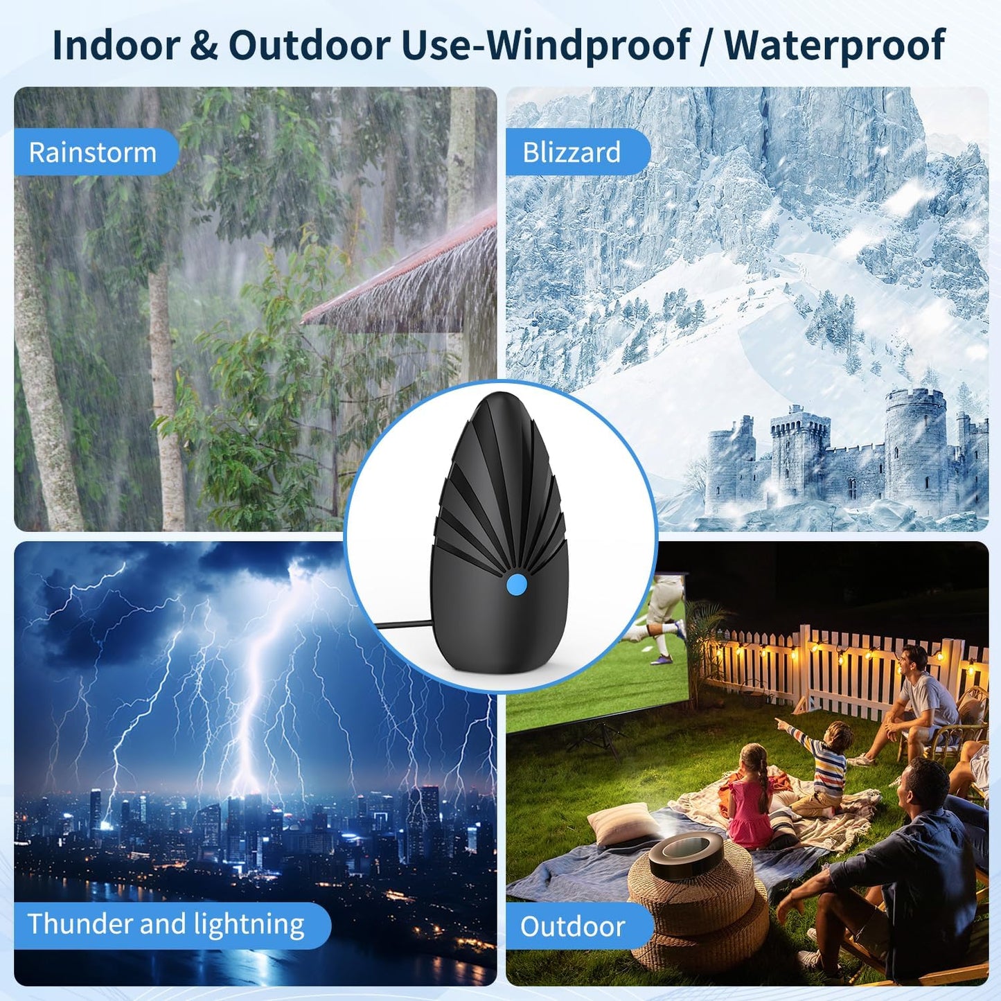 Nogyzo Indoor TV Antenna, 900+ Mile Range 4K 1080P HD Digital HDTV Smart TVs (Used)