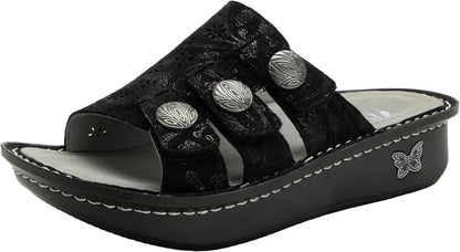 Alegria Women Slip On Julee Triple Adjustable Leather Platform Slide Sandal (Used, No Retail Box)