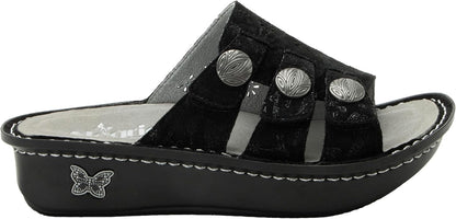 Alegria Women Slip On Julee Triple Adjustable Leather Platform Slide Sandal (Used, No Retail Box)