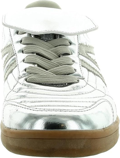 Steve Madden MADR06S1 Women's Lace-Up Madrid Sneaker, Synthetic Rubber Sole (Like New)