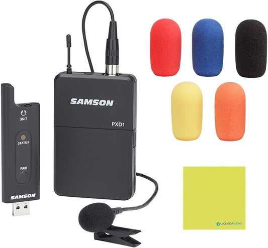 Samson XPD2 Lavalier USB Digital Wireless System w/ Windscreens& Polishing Cloth (Used)