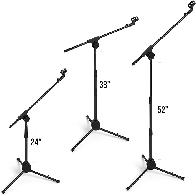 Kellards PST2 Adjustable Microphone Stand with Telescopic Boom Arm - Black (Like New)