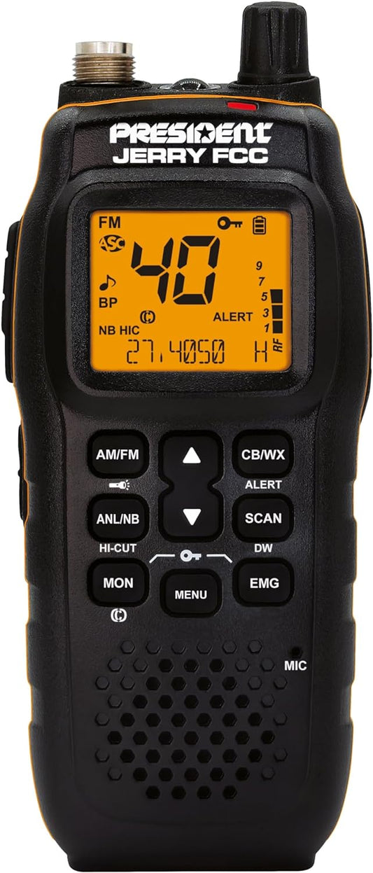 President Jerry FCC AM/FM Portable Radio with Vehicle Charging System - Black (Like New)