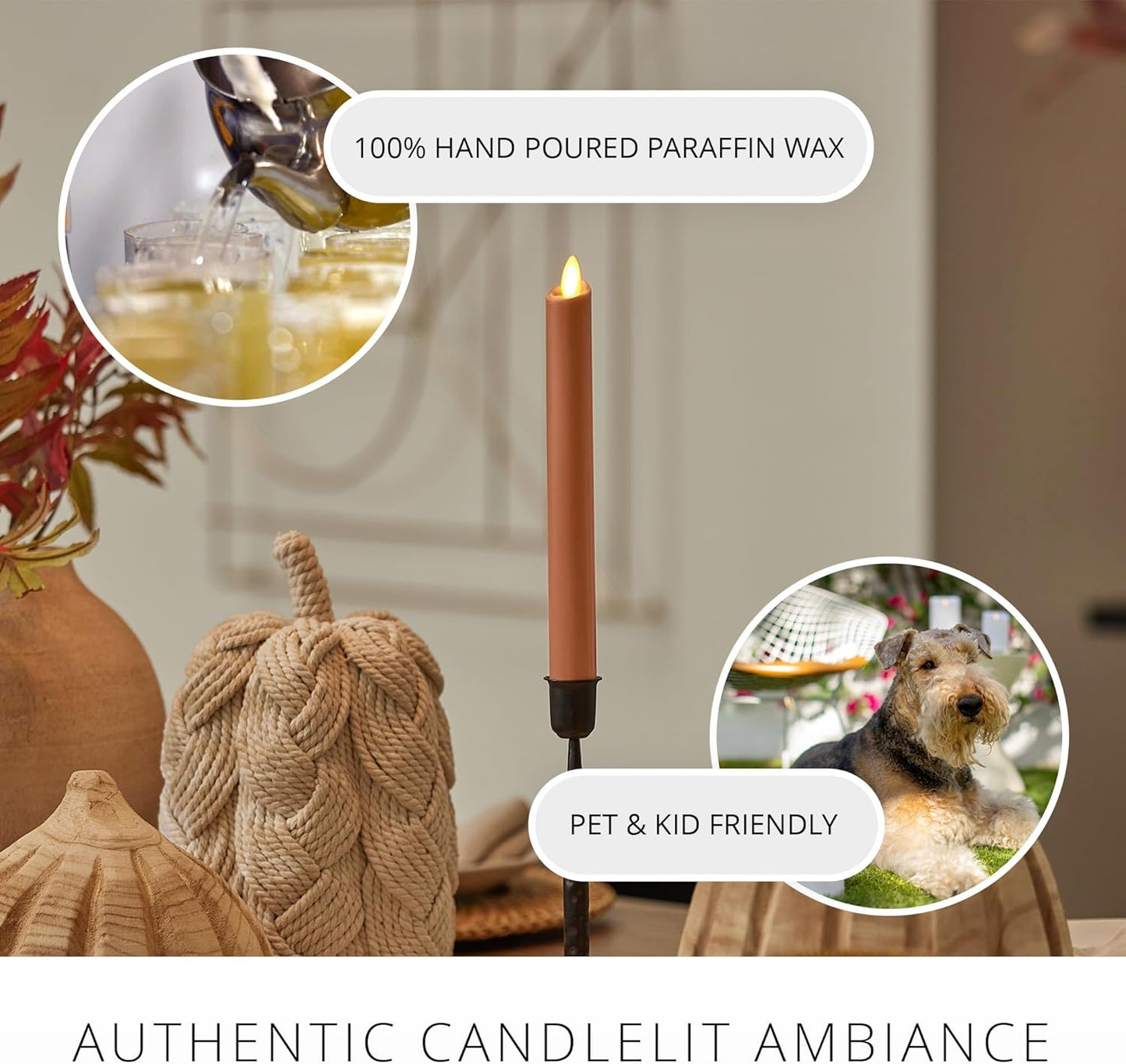 Luminara Flameless Battery Operated Taper Candle for Home Kids, On-Off Switch (Used)