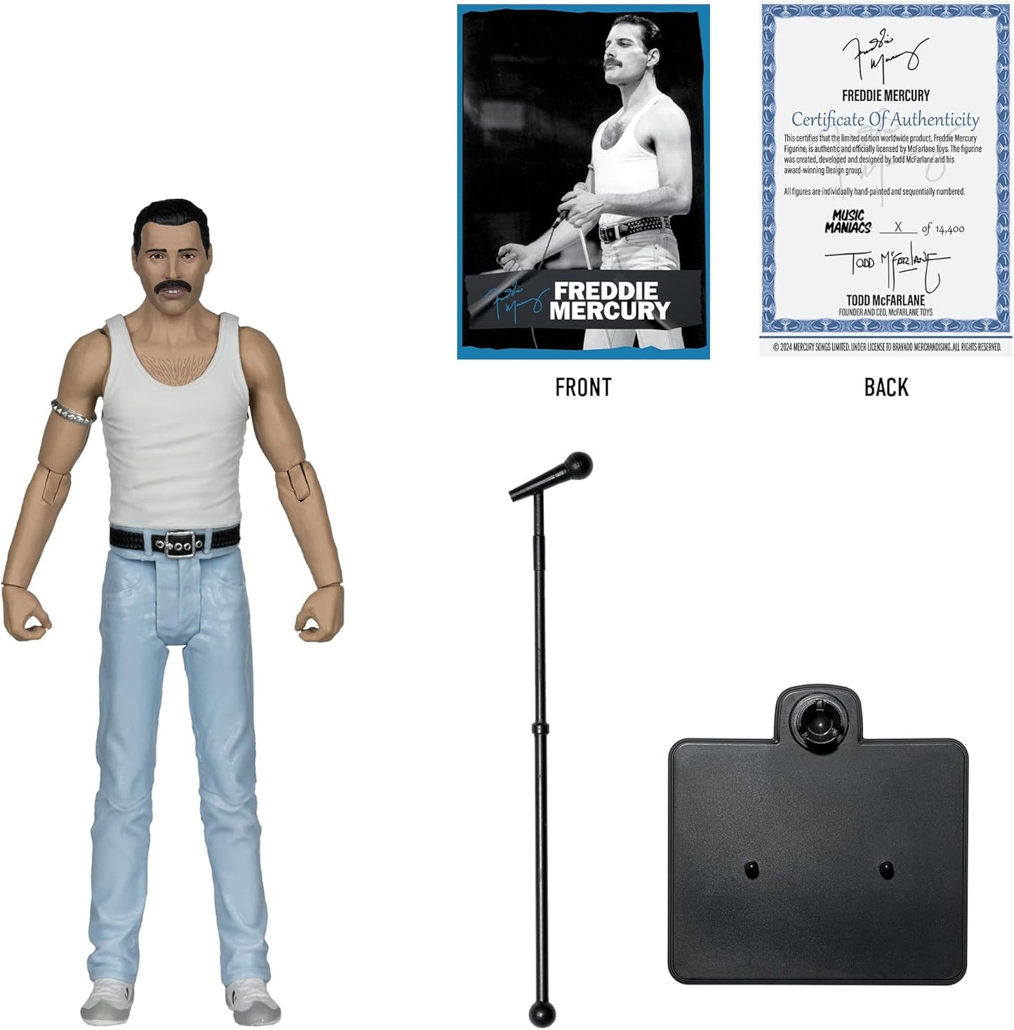 McFarlane Toys Music Maniacs Rock Freddie Mercury 6in Action Figure - 14+ Years (New, Damaged Retail Box)