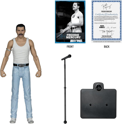 McFarlane Toys Music Maniacs Rock Freddie Mercury 6in Action Figure - 14+ Years (New, Damaged Retail Box)