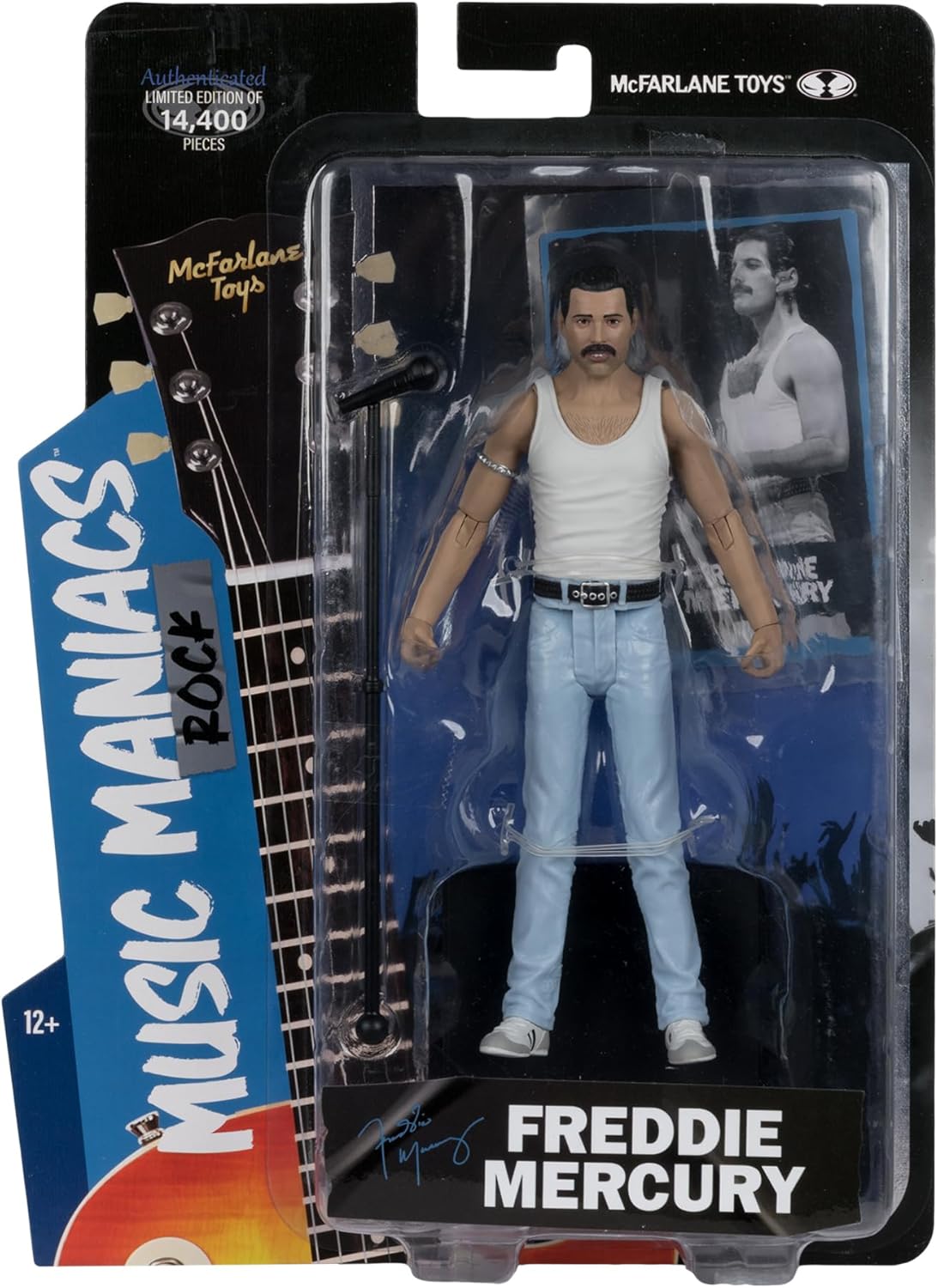 McFarlane Toys Music Maniacs Rock Freddie Mercury 6in Action Figure - 14+ Years (New, Damaged Retail Box)