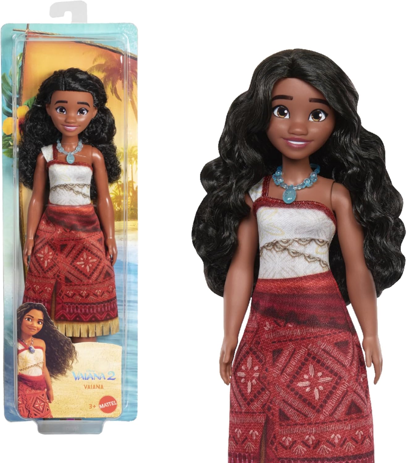 Mattel JBT56 Disney Moana 2 Cartoon Doll with 2 Accessories & Removable Outfit (New, Damaged Retail Box)