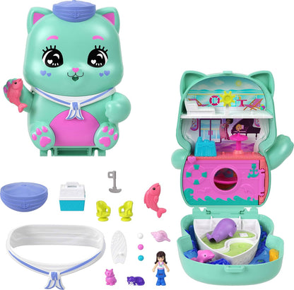 Polly Pocket Jcr37 Dolls and Playset Travel Toy w/ 1 Micro Doll for Kid - 16 pcs (Like New)