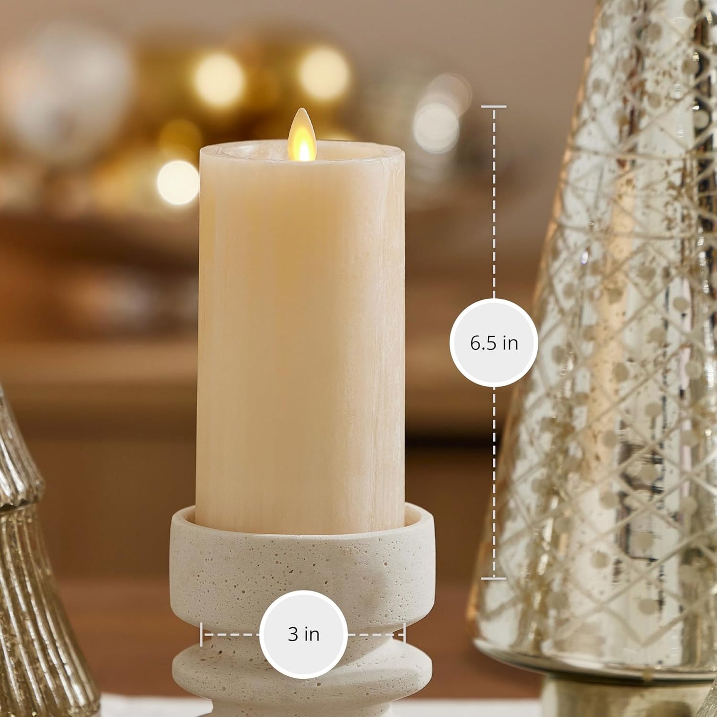 Luminara Flameless Battery Operated Moving Flame LED Candle for Home Decor (Used)