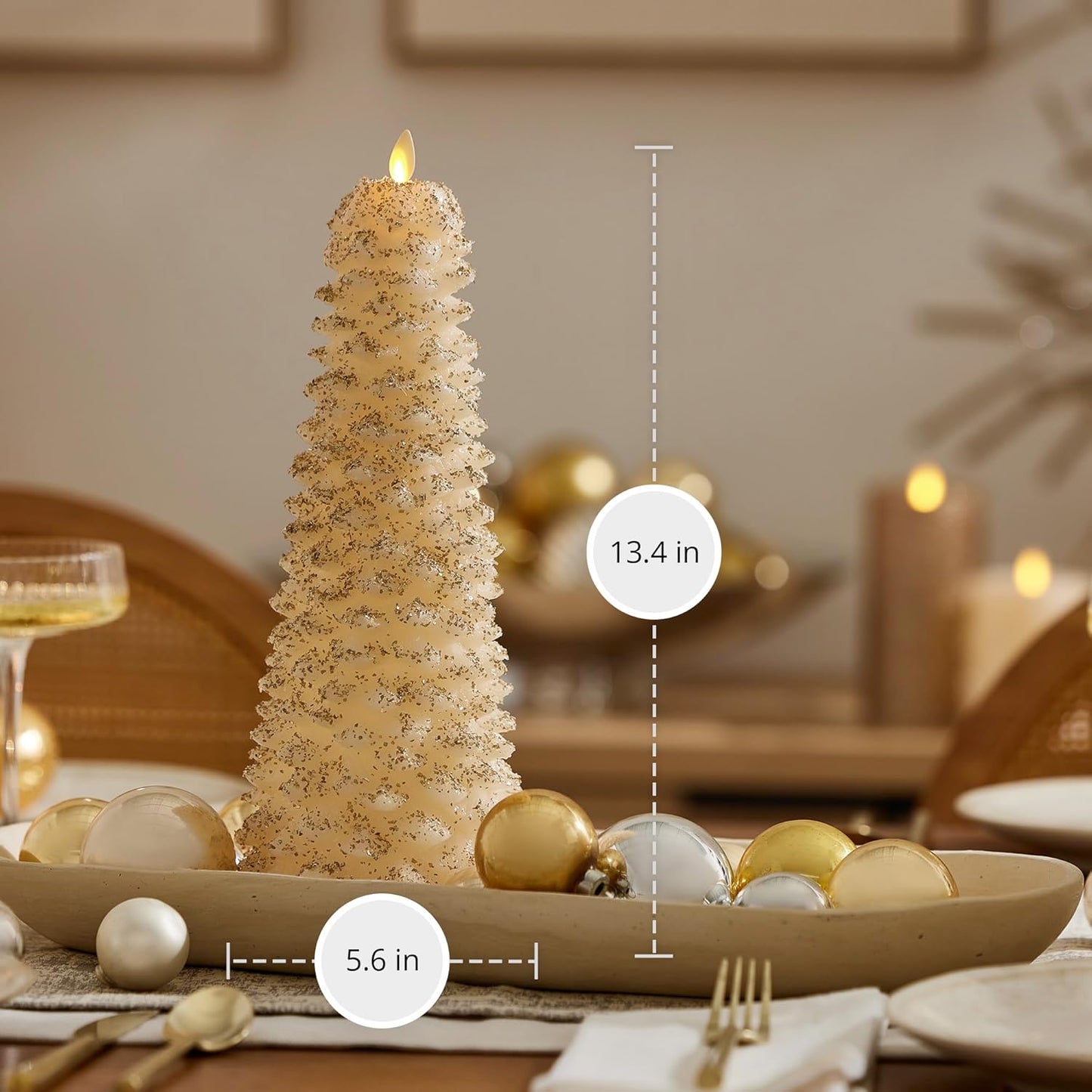 Luminara Flameless Portable Christmas North Tree Indoor LED Candle for Decor (Used)