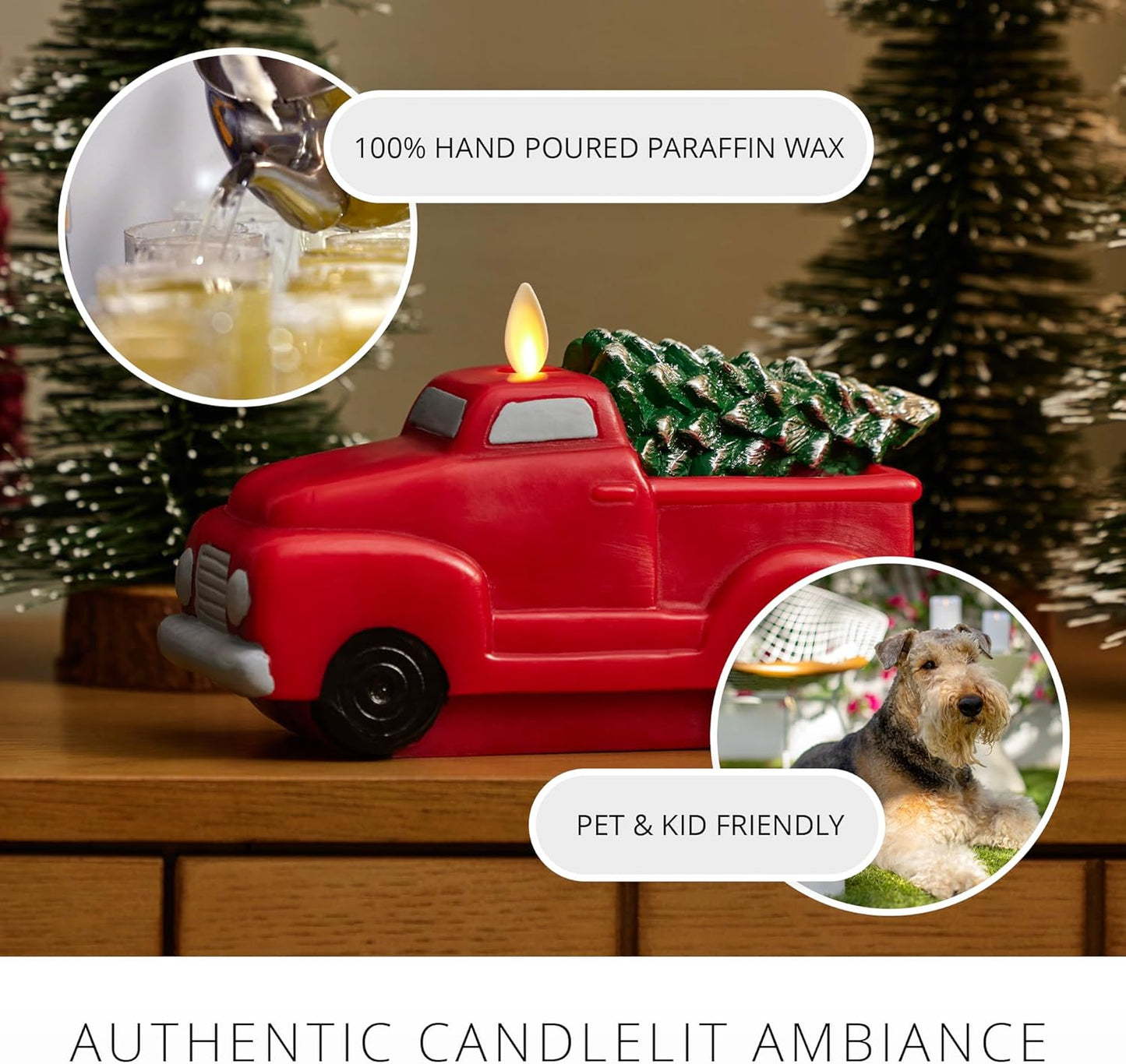 Luminara Flameless Holiday Battery Operated Moving Flame Indoor LED Candle (Like New)