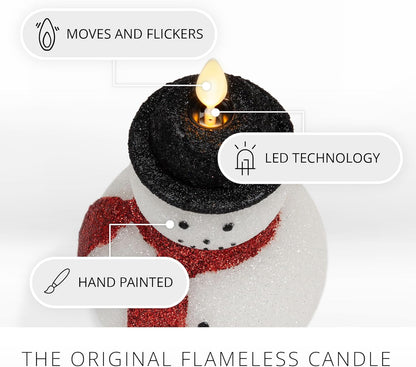 Luminara Flameless Snowman Figural Candle for Christmas Decor - 3.8"x6", White (Like New)