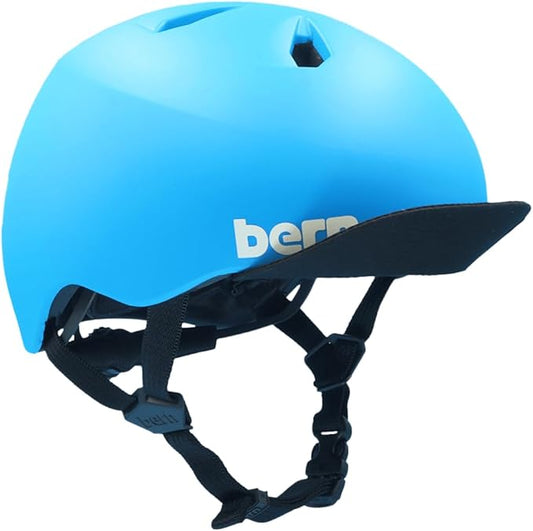 Bern Nino Kids Bike Helmet S/M Matte Blue, Flip Visor, CPSC Certified Ages 3�12 (New, Damaged Retail Box)