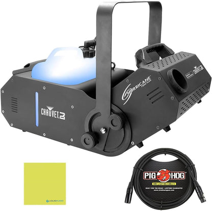 Liquid Audio Chauvet Adjustable Fog Machine Bundle with Pig Hog Lighting Cable (Like New)