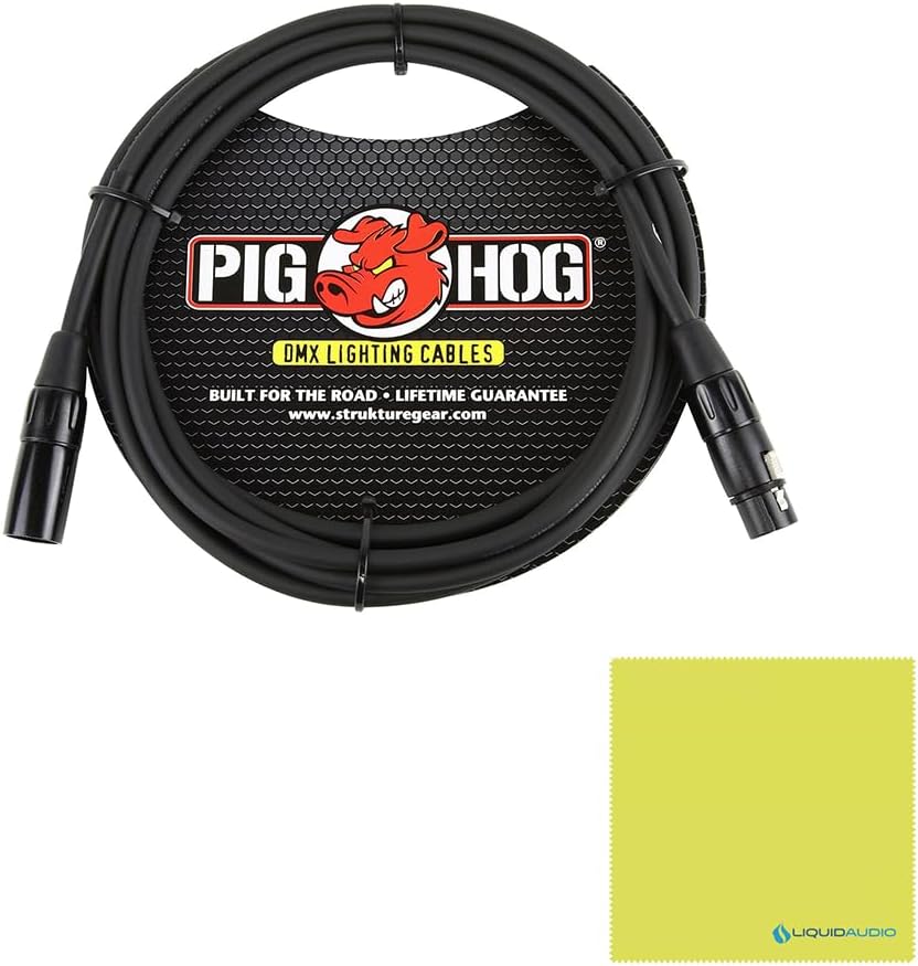 Liquid Audio Chauvet Adjustable Fog Machine Bundle with Pig Hog Lighting Cable (Like New)