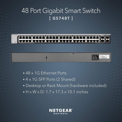 Netgear 48-Port Gigabit Ethernet Smart Managed Switch with 2 x 1G SFP and Combo (Used)