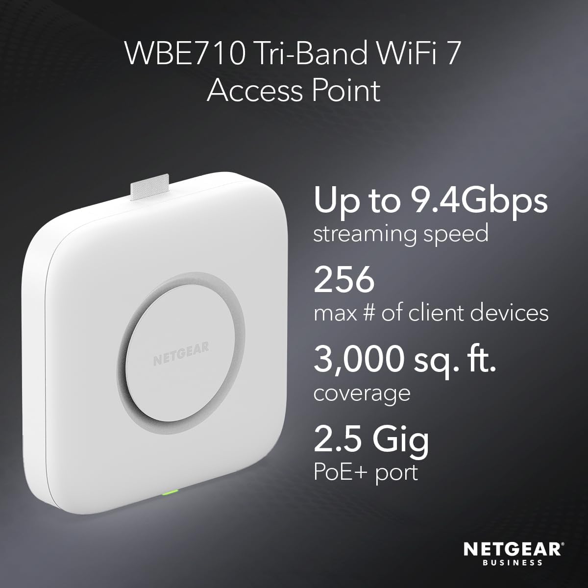 NETGEAR Tri-Band PoE+ Ethernet Wireless Multi-Gig Access Point, 1 Port - White (Like New)