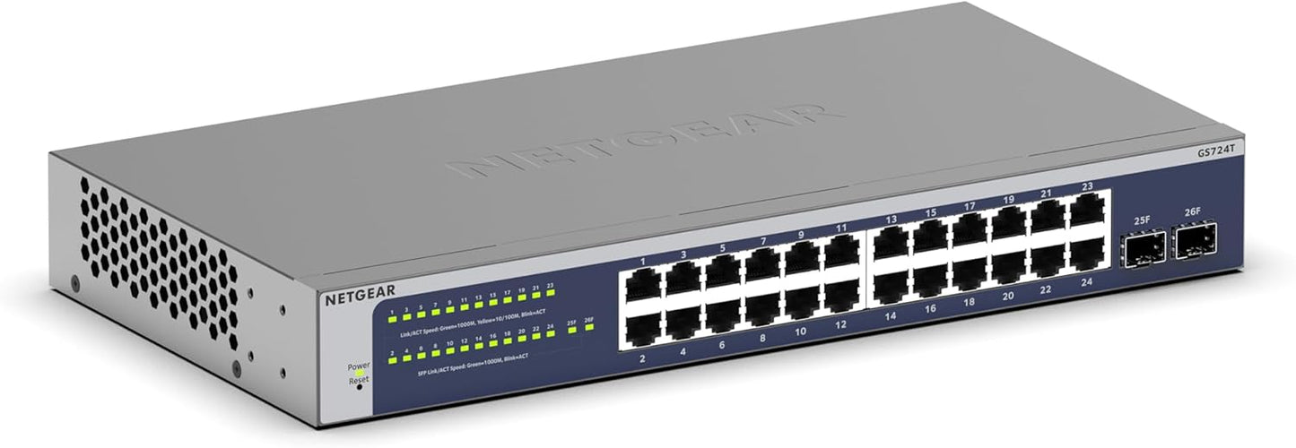 NETGEAR 24-Port Gigabit Ethernet Smart Switch for Desktop/Rackmount, 240-V, Gray (Like New)