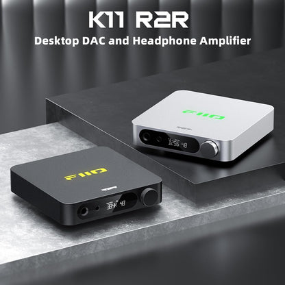 FiiO K11 R2R DAC and Headphone Amplifier for Home Audio or PC - Silver (Like New)