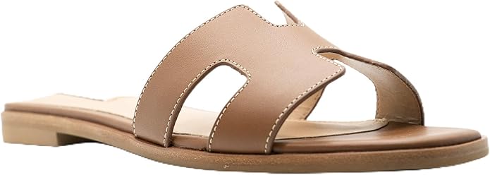 Steve Madden Single Strap Leather Flat Sandals For Women, White - Size 9.5 (Like New)