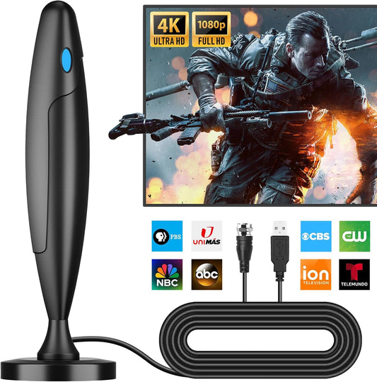 Qtbvae 300 Channels Long Range Reception HD Digital Antenna for Smart TV - Black (Used)