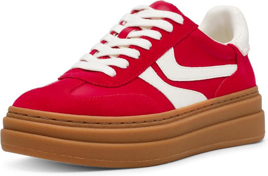 Steve Madden DODG02S1 Women's Lace-Up Dodge Sneaker, Synthetic Rubber Sole (Like New, Damaged Retail Box)