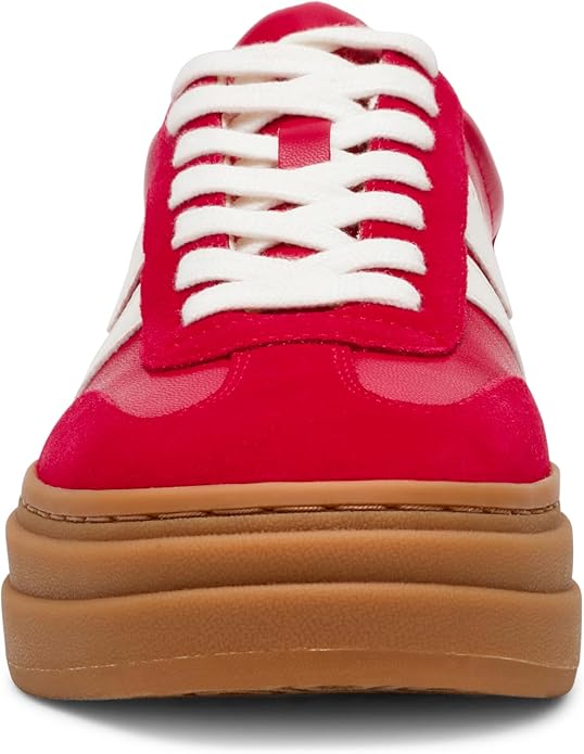 Steve Madden DODG02S1 Women's Lace-Up Dodge Sneaker, Synthetic Rubber Sole (Like New, Damaged Retail Box)