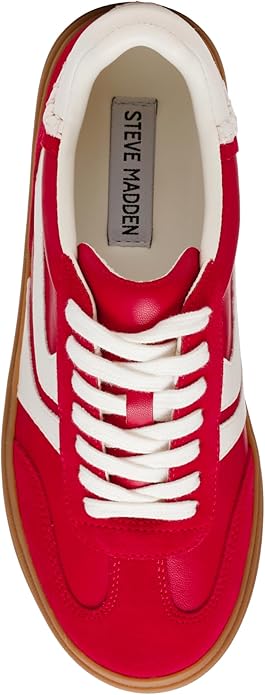 Steve Madden DODG02S1 Women's Lace-Up Dodge Sneaker, Synthetic Rubber Sole (Like New, Damaged Retail Box)