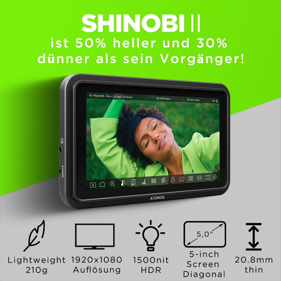 Atomos Shinobi II Lightweight HDMI 4K Camera Monitor w/ HDR Touchscreen - Black (Like New)