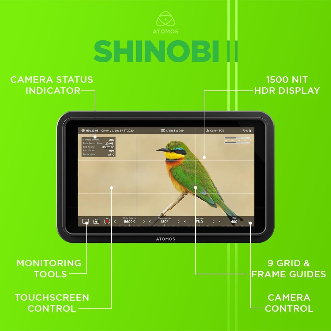 Atomos Shinobi II Lightweight HDMI 4K Camera Monitor w/ HDR Touchscreen - Black (Like New)