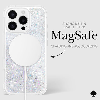 Kate Spade Magsafe Adults Case For Iphone 16 Pro, Liquid Glitter Iridescent (Like New)