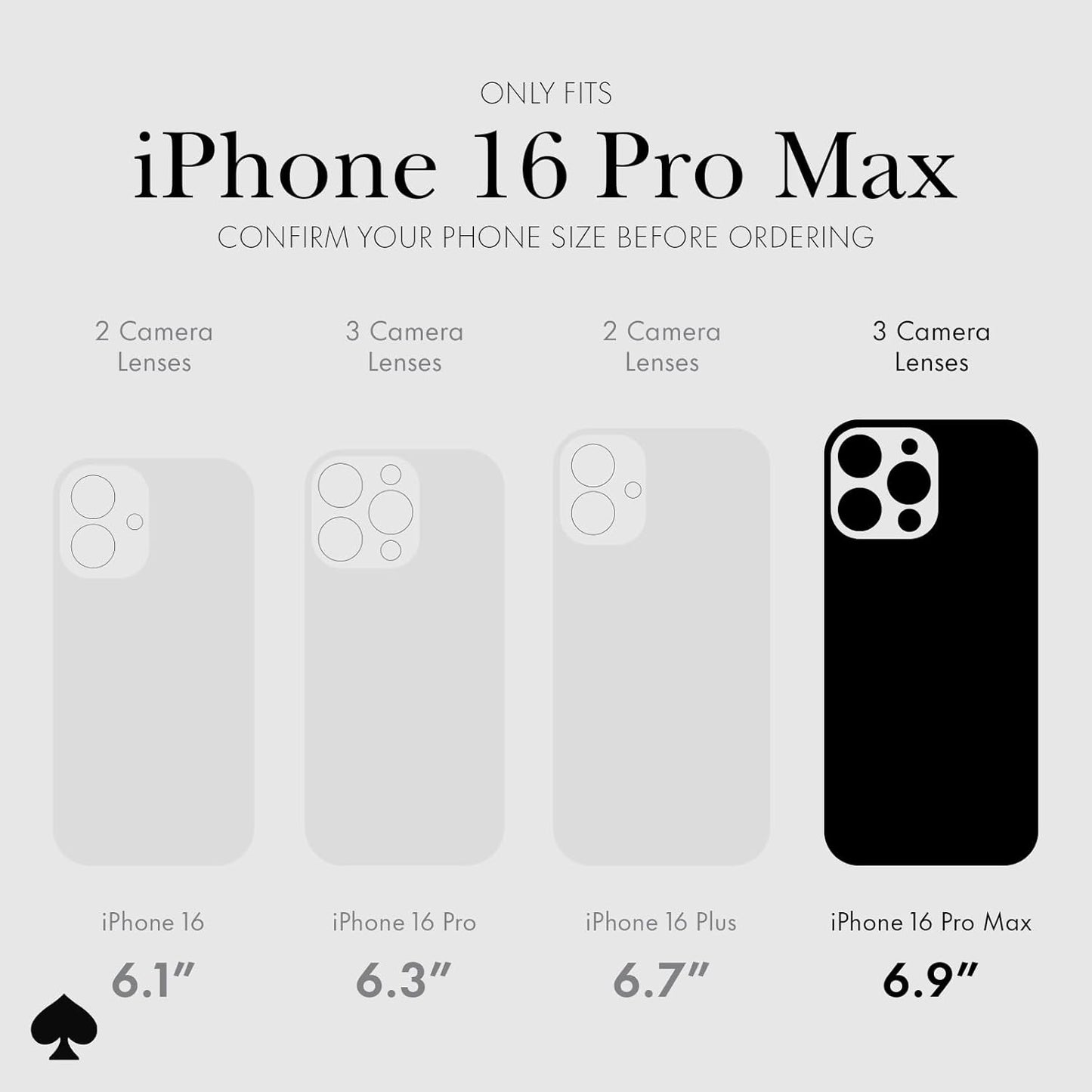 kate spade new york Lightweight Impact Polymer Basic Case for iPhone 16 Pro Max (Like New)