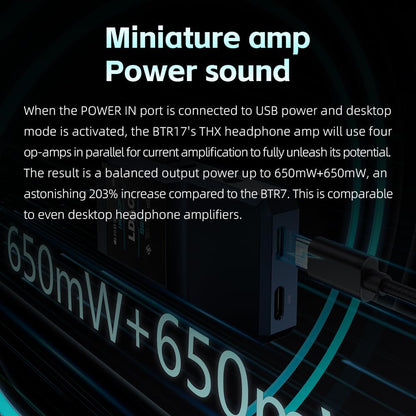 FiiO BTR17 Bluetooth 5.4 USB DAC AMP with LDAC, aptX Lossles, 10-Band PEQ - Blue (Used)