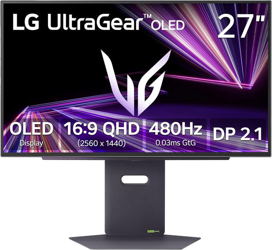 LG UltraGear 27GX790A-B 27" OLED QHD 480Hz Gaming Monitor, DP2.1 G-Sync FreeSync (Used)